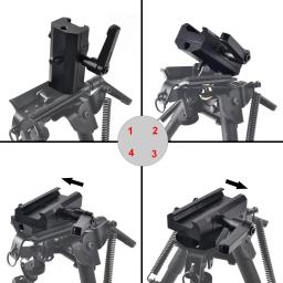 Adaptador de bipiede de rifle giratório QD para bipod Harris com trava de pivô - Image 5