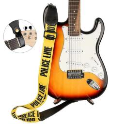 Ajustável poliéster guitarra cinto com PU couro termina, cinta amarela, baixo elétrico, guitarra peças, acessórios - Image 6