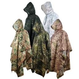 Poncho de camuflagem respirável ao ar livre, Impermeável Tático Selva, Birdwatching, Caminhadas, Caça Ghillie Suit, Viagem Rain Gear - Image 1