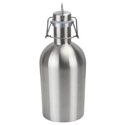 Garrafador de cerveja de aço inoxidável 64 oz, garrafa de cerveja de 1.9 litros com tampa de balanço mantém a fermentação caseira fresca e fria com vedação hermética apertada - Image 2