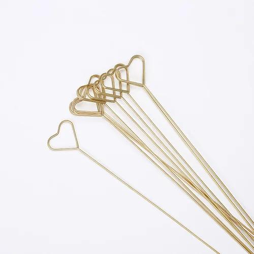 Kit de 10 Peças de Flores de Metal para Decoração de Bolo e Presentes com Porta-Cartão e Adereços DIY