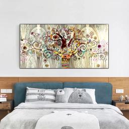 Árvore da vida por gustav klimt pinturas a óleo sobre tela famosa paisagem cartazes e impressões para casa moderna sala de estar cuadros - Image 3