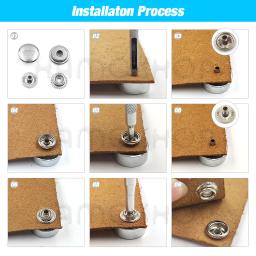 Metal Snap Fasteners Sets, Pressione o botão, Studs para costura, Couro, Roupas, Vestuário, Bolsas, Sapatos, Acessórios, Leathercraft, 25Sets - Image 6