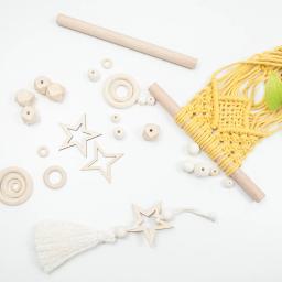 Macrame acessórios kit de tecelagem de madeira tear kit mão-tecido diy conjunto de tecido doméstico tapeçaria cachecol multifuncional tear costura - Image 2