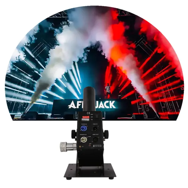 Máquina de Jato de CO2 Ajustável 0-180 Graus para Efeitos de Fumaça em Festas e Estágios