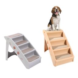 Escada dobrável para animais de estimação, andares antiderrapantes de 4 andares, animais de estimação, para cães e gatos, escada para escalar, inclinação de cachorro - Image 2