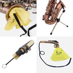 Saxofone soprano vermelho antigo, instrumento de sopro em madeira com estojo, luvas de limpeza, pano de limpeza, escova, alça, maleta - Image 6