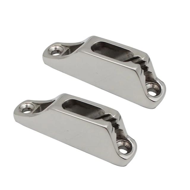 Grampas de Aço Inoxidável para Amarração de Cordas - 2 Peças de 81mm em Aço Marinho 316 com Acabamento Espelhado