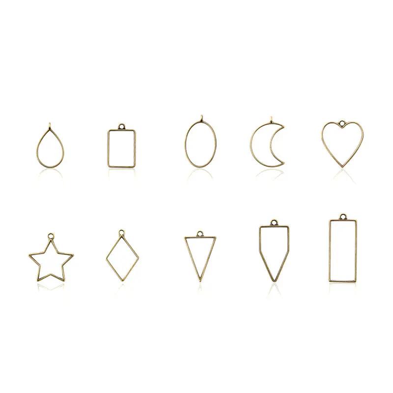 Conjunto de molde epóxi em prata/ouro, forma geométrica de metal, fita sem rastros para fazer joias, acessórios para artesanato - Image 1