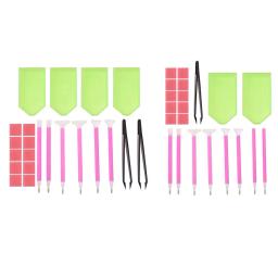 Conjunto de ferramentas para pintura com miçangas, 5d, acessórios de pintura com suporte de bandeja, caneta, mosaico, kit de caneta de cola para bordado, pinças diy - Image 1
