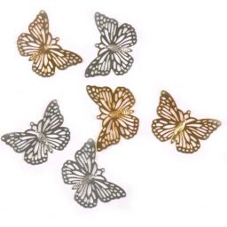 Enfeites de metal metal para artesanato, ornamentos de borboletas e flores douradas, 20 peças, yk0768, faça você mesmo, scrapbook - Image 3