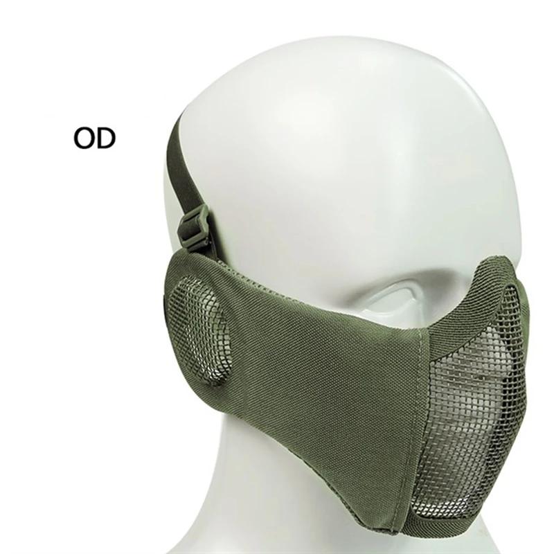 Men's Tactical Half Face Máscara Protetora, Respirável Máscara de Esportes, Proteção de Ouvido, Caça, Tiro, Paintball - Image 1