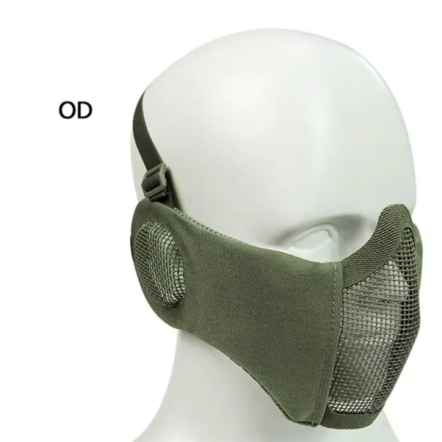 Máscara Protetora Tática Masculina, Respirável e Confortável para Esportes, Caça, Tiro e Paintball com Proteção de Ouvido