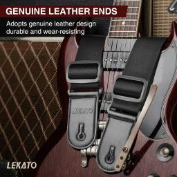 LEKATO-Ajustável Baixo Guitarra Strap Titular Belt, acolchoado ou esponja macia, descompressão eficaz, 42-58 ", 3" - Image 4