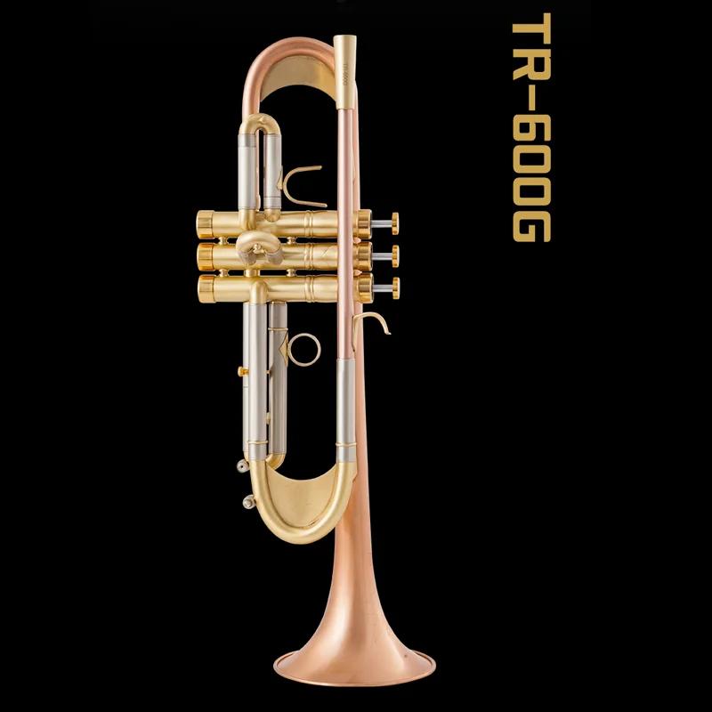 Alta qualidade trompete original banhado a ouro chave bb, instrumento musical de trompete profissional - Image 1