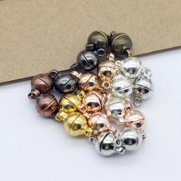 Rodada Magnetic Ball Fechos para Fazer Jóias, End Fecho Conectores para Pulseiras e Colares, Descobertas DIY, 6mm, 8mm, 10mm, 5PCs - Image 2