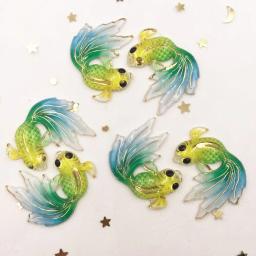 8 pçs resina bling colorido peixinho gemas flatback strass scrapbook casamento 1 buraco apliques diy acessórios og58 - Image 5