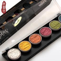 Tinta aquarela sólida para caligrafia inglesa, artesanal na Alemanha, Coliro Finetec, perolado, terno ESER, mica guache - Image 2