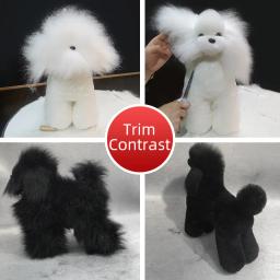 Animal de estimação simulação de cabelo apenas beleza falsa esteticista prática cão padrão poodle todo o corpo falso cabelo deve ser usado com esqueleto - Image 4