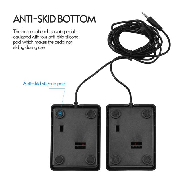 Pedal Dobrável Portátil de 3,5mm para Piano e Teclados Eletrônicos