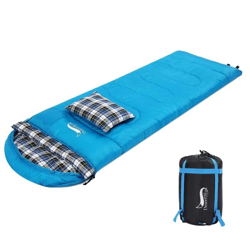 Deserto & raposa macio flanela sacos de dormir com descanso para adultos crianças inverno saco de dormir forro quente caminhadas acampamento sacos com saco - Image 1