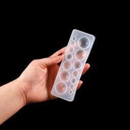 1 pçs molde de silicone meia bola oblate cabochon pingente resina molde de silicone artesanal ferramenta resina cola epoxy moldes jóias fazendo - Image 5