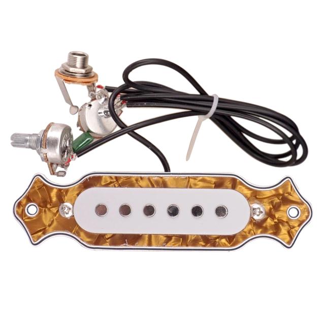 Captador Magnético para Guitarra Acústica com Controle de Tom e Volumes - Acessórios Compatíveis com Instrumentos de 38 a 41 Polegadas