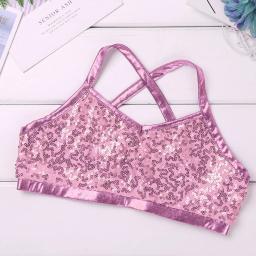Shorts e Tops de Tank Sequins femininas, Roupa de Ballet, Collant Ginástica, Roupa de Treino, Esportes de Academia, Fitness, Crianças - Image 5