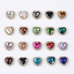 Coração Costurado em Strass, Botões Flatback, Encantos de Cristal para Artesanato, Roupas, Cabelo, Jóias DIY, Gift Making Acessórios, 10 Pcs - Image 6
