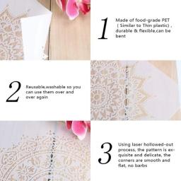 Estêncil para pintura de parede em a4, estêncil para decoração de flores e carimbos de parede - Image 3