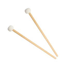 Percussão Instrumento Acessórios, madeira maciça Handle Drum Sticks, Qualidade Felt Marretas, Baquetas, 1 Par - Image 2