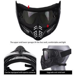 Paintball Airsoft Full Face Mask, óculos de proteção, tático, Indy sujo trançado, chapelaria testa, conjunto de máscara, acessórios de caça - Image 2