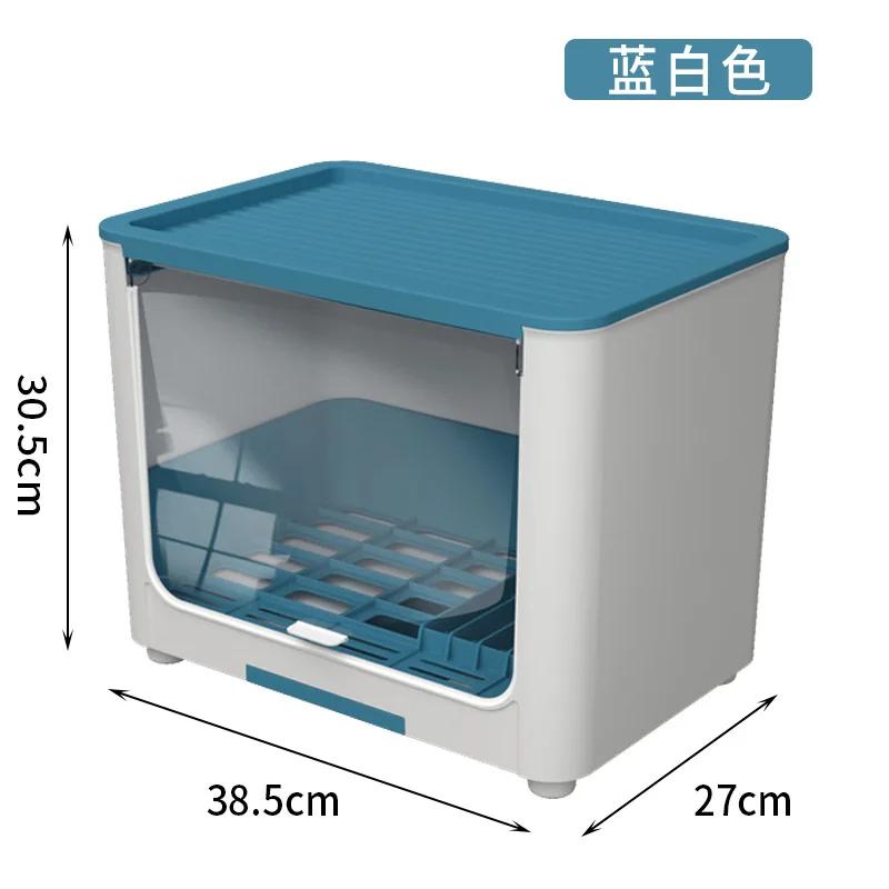 Cozinha tigela rack de drenagem prato rack com capa para colocar pratos pauzinhos louça prateleiras de armazenamento multifuncional armários caixa - Image 1