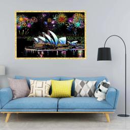 Carretel extra grande 75*52cm magic scratch arte artesanato mundo paisagem raspagem pinturas de papel adulto brinquedos crianças brinquedos - Image 6