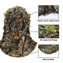 Ghillie camuflagem máscara, chapéu frondoso, 3d máscara facial completa, camo peru, acessórios de caça - Image 3