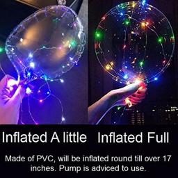 Lidar com balões LED com vara, luminoso, transparente, balões de hélio, casamento, decoração de aniversário, crianças brinquedo, luz balão - Image 5