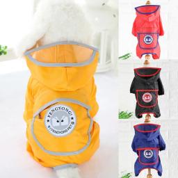 Reflexivo casaco de chuva pet cachorro impermeável à prova dwaterproof água macacão com capuz jaquetas à prova dsmall água pequeno cão ao ar livre roupas pet suprimentos - Image 3