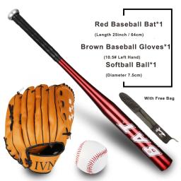 Kit de bastão de beisebol infantil, 64cm, conjunto de luvas de beisebol com bolsa, bastão do bit e softbol infantil, 25" - Image 3