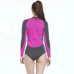 Myledi-roupa de mergulho feminina, macacão de neoprene à prova d'água, 2mm, manga longa, zíper frontal, peça única, natação, surf - Image 5