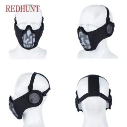 Airsoft tático meia máscara facial militar respirável paintball máscara protetora malha máscara de arame de aço para a caça tiro - Image 6