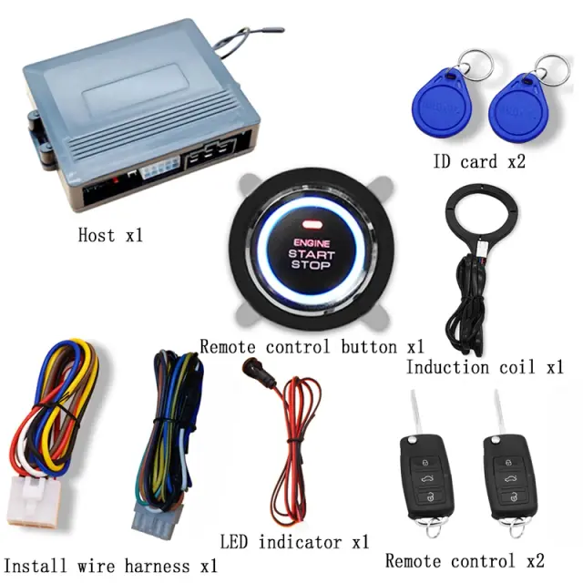 Controle Remoto Inteligente com RFID One Key Start e Lembrete Sonoro e Visual para Abertura do Tronco