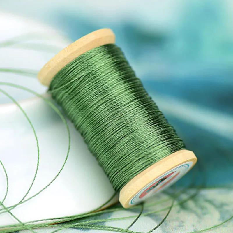 Linha Bordada Tecida à Mão, Linha Borlas, 3 Vertentes, Fibra de Poliéster, Preto e Verde, Alta Resistência, 0,3mm, 50m - Image 1