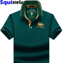 Camisa polo masculina de manga curta camisa de verão nova lapela masculina solta tamanho grande meia manga camiseta de topo roupas masculinas - Image 1