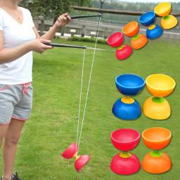 Engraçado chinês YOYO Diabolo Set para Crianças, 3 Rolamentos De Embreagem, Varas De Metal, Saco De Cordas, Brinquedos - Image 2