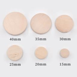 Contas de madeira natural redondas para artesanato, contas soltas de madeira para artesanato com pingente diy, 15mm 20mm 25mm 30mm 35mm 40mm, 10 peças - Image 4
