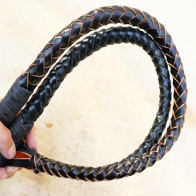 Chicote de equitação trançado feito à mão, 70 cm e 80 cm, para treinamento de corrida ao ar livre, couro de vaca, equipamento equestre - Image 1