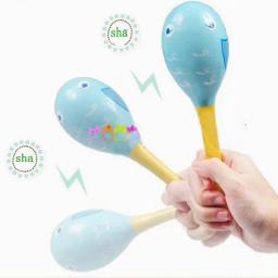 Maracas coloridas de madeira para crianças, instrumento musical para bebê, chocalho, brinquedos de festa, presente para crianças, 1pc - Image 6