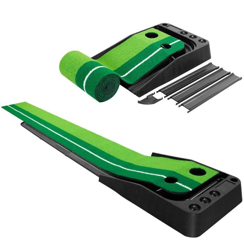 Golf Indoor Putting Green com Bola Return, Automático, Portátil, Jogo, Prática, Auxílio de Treinamento para Casa, Uso do Quintal, 2 Bolas, Grátis - Image 1