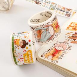 1 rolo de fita washi fat planet 2.0 série personagem bonito scrapbooking material decorativo fitas adesivas diário adesivos - Image 2
