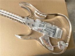 Alta qualidade acrílico cristal plexiglass transparente polietileno duplo balanço guitarra elétrica, livre de frete - Image 5